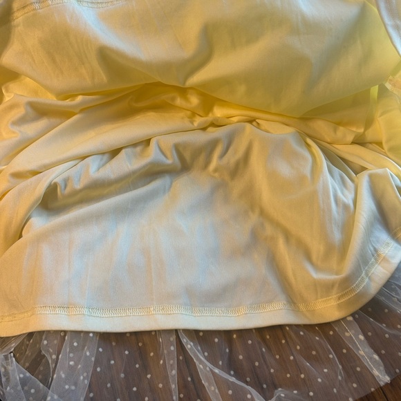 CONFETE Yellow Swiss Dot Tulle Tiered Midi Dress Cottagecore Prom Garden Party - Picture 5 of 10